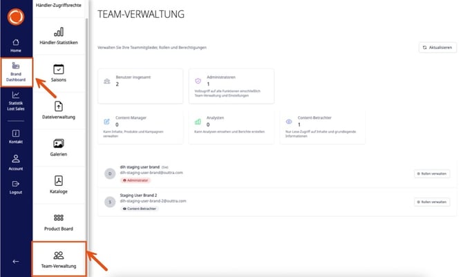OUTTRA Plattform Teamverwaltung Pfad-1